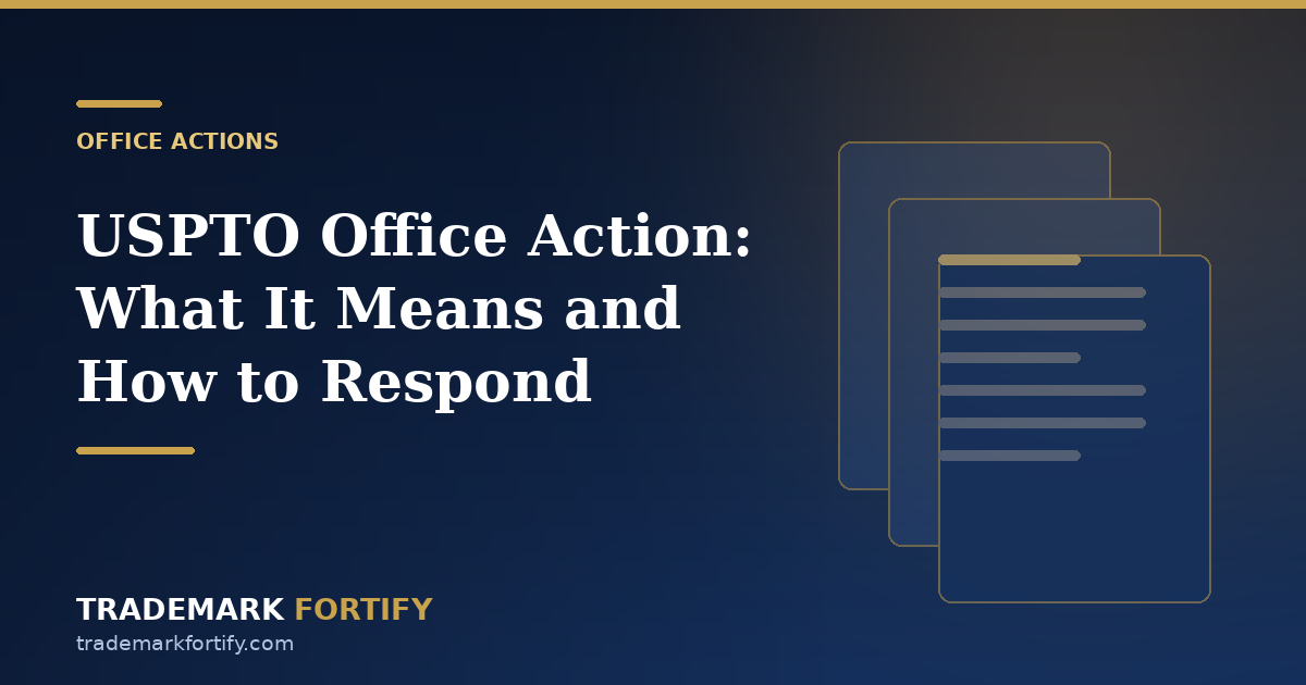 USPTO office action response process showing refusal types, deadlines and response options