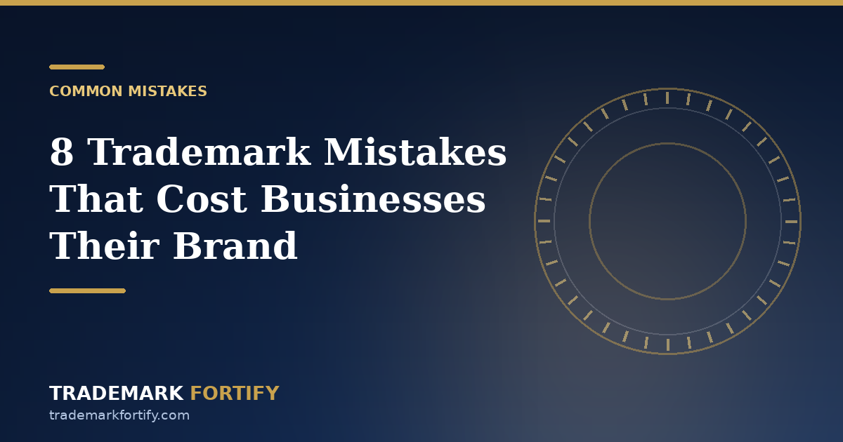 Common trademark filing mistakes checklist showing refusal causes and prevention steps
